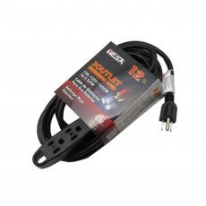CA1032-12: 12FT, 3 Outlet Outdoor Extension Cords cETL Listed 
