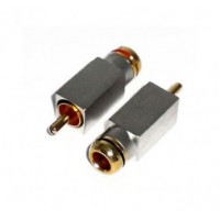 AG1002:  8mm RCA PLUG WITH SILVER COVER, 2-Pack, GOLD CONNECTOR