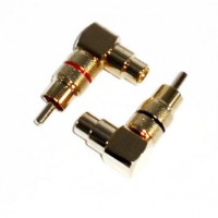 AG1005: 90 DEGREE GOLD RCA ADAPTOR,  2-Pack, RCA CONNECTOR​ 