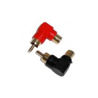 AG1040: 90 DEGREE MALE TO FEMALE, GOLD RCA CONNECTOR, 2-Pack