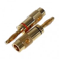 BG1002: GOLD BANANA CONNECTOR FOR 16GA to 10GA WIRE, 2-Pack