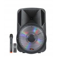 PPA-12ABU: 12" 1000W LED Light Karaoke Portable Active SP
