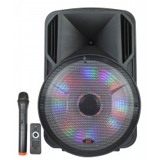 PPA-15ABU: 15" 1500W LED Light Karaoke Portable Active SP
