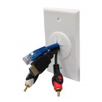 AV121-O: 1-Gang with Flexible Round Opening Insert  Wall Plate 