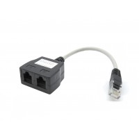 CAT-520: CAT5E ISDN T-Splitter with 15cm cable BLACK