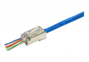 PH114L5-8M: RJ45 Metal Shielded Pass Through plug for CAT5e 