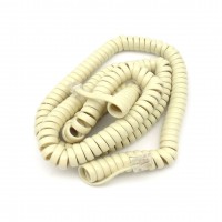 TC6014-20:  20FT Handset TEL Coiled Extension cord, Ivory