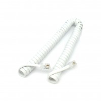 TC6014-7: 7FT Handset TEL Coiled Extension cord, Wh,Ivory