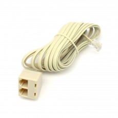 TC6017-12: Splitter with 12FT TEL Line Extension cord, Ivory