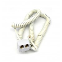 TC6020: Splitter with 15FT,25FT TEL Coiled Extension cord,White