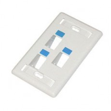 CAT603-3: 45  Degree Keystone wall plate 3 hole with icon