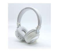 BHS-001W: White Wireless Bluetooth Headphones