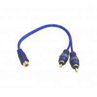CA1013: Y-CABLE, BLUE 1 RCA JACK TO 2 RCA PLUG