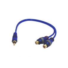 CA1014: Y CABLE, BLUE 1 RCA PLUG TO 2 RCA JACK
