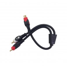 CA1016: Y CABLE, GOLD 1 RCA JACK TO 2 RCA PLUG 7mm