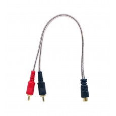 CA1017: Y-CABLE, CLEAR 1 RCA JACK TO 2 RCA PLUG